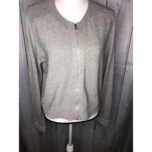 BANANA REPUBLIC Factory Zip Cardigan Chevron Sz L